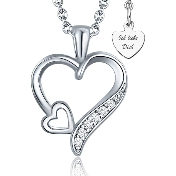 Herzen- Ohrringe & Passende Kette Mit Herzanhänger Silber | Kaufen Auf
