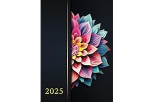 Agenda 2025 Semainier: Planificateur hebdomadaire avec heures de décembre 2024 à janvier 2026 (14 mois) - 1 semaine sur 2 pages - Couverture souple - Grand format A4 - Manda Fleurs Colorés