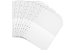 TWERUNA 20 Pack Clear A5 6 Ring Binder Inserts Sleeves, 7.8x5.98 in Clear Binder Sleeves 2 Pocket, Plastic Page Protectors for 6 Ring A5 Binder Index Cards, Photocards, Postcards, Pictures