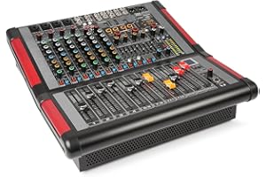 Power Dynamics PDM-S804A 8-Channel Powered PA Mixer with Integrated 2x350W Amplifier, Bluetooth, USB MP3 Player | Professional PA System Mixer Amplifier, PA Amplifier Mixer