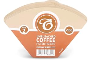 EDESIA ESPRESS - 100 filtri caffè americano in carta non sbiancata - forma a cono - misura 2