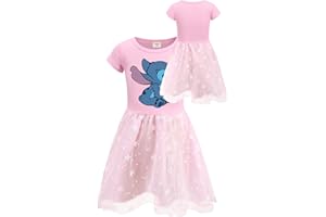 Xpialong Blue Cat Girls' Skirt Casual One-Piece Fluffy Kids Girls Summer Dresses