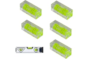 SEEFEY 5 Pcs Mini Niveau à Bulle pour Trépied Universelle à Bulle,15 x 15 x 40 mm,Niveau a Bulle Miniature de Poche