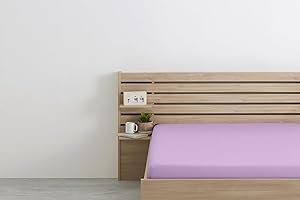 Degrees Home - COLLEZIONE - Lenzuolo con angoli 90 x 200 x 33 - Regolabile - Microfibra di poliestere garzata - Lila