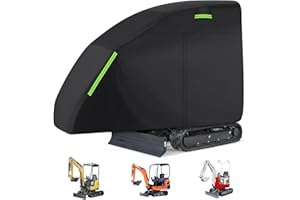Fabater Mini Excavator Cover Fits 1760-3530lbs Model, Zippered Full Excavators Cover Compatible with Bobcat E20//Takeuchi/ViO17, Water Proof U V Dust Snow Rain Protection