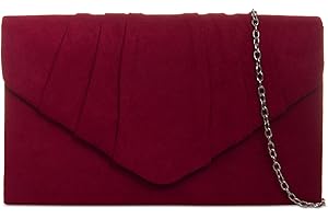 fi9® Plain Suede Pleated Wedding Ladies Party Prom Evening Clutch Hand Bag Purse