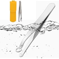 Professionelle Bartpinzette Aus Edelstahl – 10 Mm Spitze, Rutschfest, Mit PU-Etui