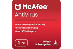 McAfee Antivirus 2024 | 1 Device, 1 Year | Antivirus Internet Security Software| Email Delivery