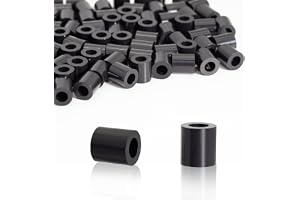 KINETOX Avståndshållare, M6, ABS, avståndshållare, plast (svart), gummi, avståndshållare, plastisolering, avståndshållare för M6-skruv, 11 x 10 mm, för kretskort, elektrisk isolering