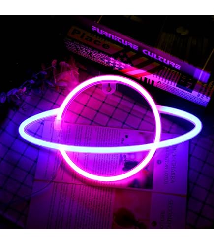 Panneau Néon Alien USB - Décoration Murale Verte/Violette, Enfant Ou Gaming
