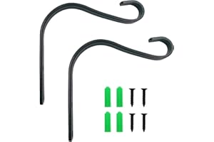 Cfythyab 2 Pack 5 Inch Hanging Basket Brackets, Plant Hook for Basket, Outdoor Hanger Wall Bracket for Garden Lawn Light, Lanterns, Wind Chimes, Bird Feeders, Flower Baskets, Decorative Plants