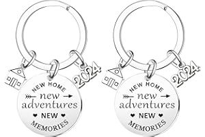 Ghloyza 2pcs New Home Keychains 2024 Housewarming Gift Keyrings New Home New Adventures Realtor Closing Gifts New House New Home Owners Keyring