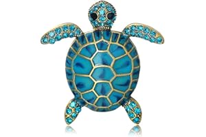 Danshinbow Broche en forme de tortue de mer en cristal pour robe de fête avec strass - Accessoires élégants pour femmes et filles