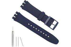 Hijiawee Cinturino in silicone per Swatch 17 mm 19 mm 20 mm, cinturino di ricambio impermeabile per orologio Swatch 20 mm/19 mm/17 mm per donne e uomini