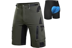 Cycorld MTB Men's Cycling Shorts, Quick-Drying Mountain Bike Trousers with 4D Seat Padding, Elastic Outdoor Sports Men's Cycling Shorts, MTB Bike Shorts