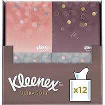 KLEENEX Mouchoirs Boîte Cubique Collection - Lot 12 Boîtes De 48 Mouchoirs - Doux Et Décoratifs Pour La Maison