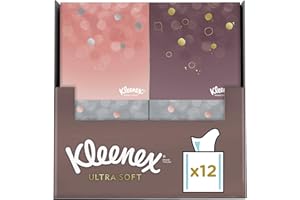 KLEENEX - Mouchoirs boîte cubique Ultra-soft (12 boîtes de 48 mouchoirs) - doux et soyeux qui laissent une sensation de bien-être sur la peau - Fabriqué en France