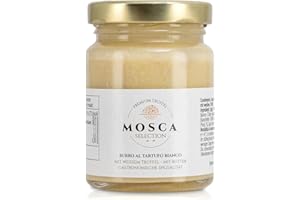PERFEKTO24 Variété de truffe italienne Mosca Selection - Beurre de truffe noble avec de la vraie truffe blanche - Affinez vos plats avec un goût irrésistible - Un plaisir luxueux pour les moments culinaires