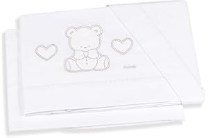 Italbaby amore flanella ricamato carrozzina lenzuola, 3 pezzi