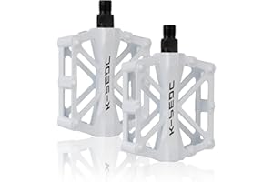 SPFASZEIV Pedal Bicicleta Pedal de Bicicleta de Aluminio Ciclismo/Road Mountain Pedal Bicicleta de MTB/BMX Pedales rodamiento súper Plat Plateado Estable con Pedal Antideslizante para 9/16 Pulgadas