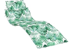 VIDAXL Coussin de chaise longue motif de feuilles tissu oxford