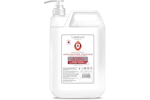 LAKELAND COSMETICS Hand Sanitiser rub with Pelican Pump Dispenser - 80% Alcohol 5 Litre - Anti-Bacterial Hand Hygiene Rub 5L, sanitizer (Single)