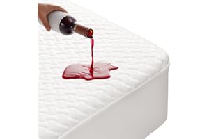 MEREZA Waterproof Mattress Protector King Size with 40cm Extra Deep Fitted Skirt Bed Cover, Ultra Cooling Bamboo Mattress Cover Anti Allergy & Breathable & Noiseless (Queen/King,150x200cm)