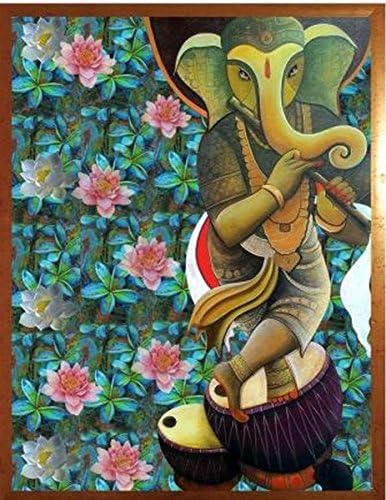 Antaram Designs room decor canvas wall art frameless Hd print accent wall canvas painting Ganesha Flower Petal Wallart