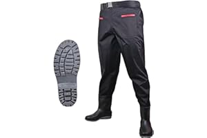 HKJPLVF Waders De Peche, Pantalon De PêChe Respirant Avec Bottes Pour Homme, Bottes De PêChe LéGèRes Avec Poches, Pour La PêChe, La Chasse Au Canard Et L'Industrie Aquatique,D-42