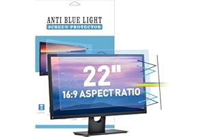 LAMA Proteggi Schermo Blocco Luce Blu da 22 Pollici, Filtro Schermo per Monitor Computer Universale (LxA: 487mm*274mm), Anti Luce Blu/Antiriflesso/Anti-UV/Protezione Occhi(22" 16:9)