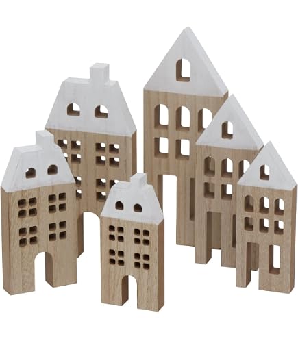 Spetebo Weihnachtsdorf Häuserzeile Holz - 52x24cm  Produktbild-Vorschau 4