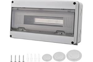 QINGLEE Coffret Electrique Etanche Exterieur IP65, 18 Modules, IP65 ABS de Surface en Plastique, Boite de Boitier Etanche Electrique Exterieur, Armoire de Contrôle, Boitier de Jonction