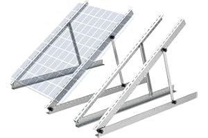 Besdiyart 4 Stück Solarmodul Halterung, 114cm Alu Photovoltaik Befestigung Set Einstellbarer Winkel für die Installation von 2 Solarpanels, Flachdach- und Bodenhalterungen für 100W-600W Solarmodule