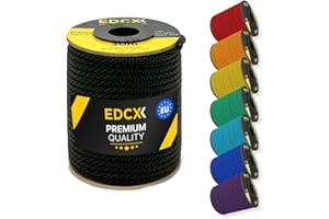 EdcX Paracorde en Nylon 4 mm 550 30, 50, 100, 300m (100-1000 Pieds) - Type III, Corde 100% Nylon, Corde à 7 brins, Corde en Nylon 4 mm dans des Couleurs Unies