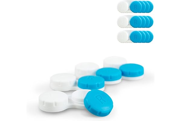 Tampen Etui pour lentilles de Contact · 12 pièces · Lentilles de Contact Stockage annuel · idéal pour Les déplacements · Hygiène · Bleu