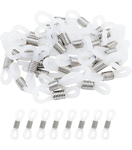 WKRTDY Terminali per Occhiali in Silicone, 60 Pezzi Antiscivolo Regolabili in Gomma, per Occhiali da Sole, nero, Flessibili e Adatti ad Ogni Stile