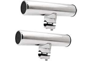 Geloo Angelrutenhalter aus Edelstahl, zum Anklippen auf verstellbaren Rutenhalter auf Schienen, Montage aus Edelstahl, für Boote, Yachtschienen, 22 mm bis 26 mm