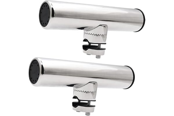 Geloo Support de canne à pêche en acier inoxydable - Support de canne à pêche réglable sur rails de montage en acier inoxydable pour bateau, yacht - 22 mm à 26 mm