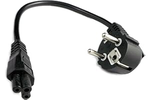 TronicXL Câble d'alimentation court IEC 320-C5 - Fiche trèfle à 3 broches - Pour ordinateur portable, PC, moniteur TFT - 0,3 m