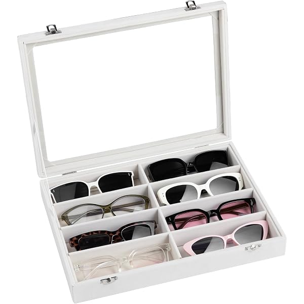 Winter Shore Boîte Rangement Lunettes Ivoire 8 Compartiments - Organiseur Élégant 32,5x25x6,5cm Winter Shore Boîte Rangement Lunettes Ivoire 8 Compartiments - Organiseur Élégant 32,5x25x6,5cm