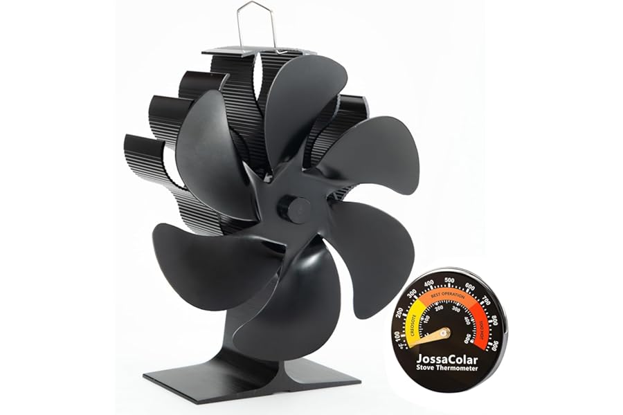 JossaColar Log Burner Fan Silent Operation | 6-Blade Stove Fans Log Burners | Wood Burner Fans Heat Powered | Fan for Wood Burning Stove | Fireplace Accessories Tools
