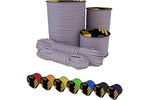 EdcX Paracord 4mm, 35+ colori solidi (15m, 30m, 50m, 100m, 300m) | Ideale per campeggio, sopravvivenza, attività all'aperto | Corda 100% nylon 4 mm| Corda Tattica 550 Tipo III (Shark, 15 m)