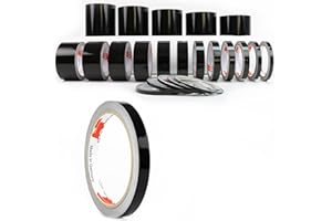 ‎1A STYLE STICKER Auto Zierstreifen Schwarz Hochglanz KFZ Folienstreifen Autodekor Folie Autogrill Motorrad Streifen Basteln Modellbau10 mm)