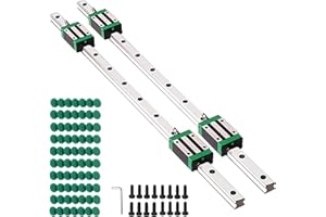 GooEquip Guida lineare 2 pezzi HGR20 1700 mm binario lineare con 4 blocchi scorrevoli per stampanti 3D, macchina CNC, dispositivi elettrici, macchine mediche