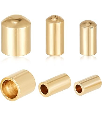 UNICRAFTALE 24pcs 4 Sizes Gold Column Cable Ends 304 Stainless