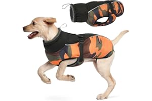 Hjyokuso Waterproof Dog Jacket, Warm Coat and Windproof Snow Vest for Small Medium Large Dogs