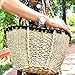 Produktbild Svvsgf Handtasche Damen, Damen Handtasche Umhängetasche Handgewebte Damentasche Haarball Stroh Tasche Handtasche Handtasche Wild