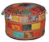 Marubhumi Traditionelle Dekorative osmanischen Komfortable Bodenkissen Hocker mit Verzierung mit Stickerei & Patchwork, 58 x 33 cm Marubhumi Traditionelle Dekorative osmanischen Komfortable Bodenkissen Hocker mit Verzierung mit Stickerei & Patchwork, 58 x 33 cm
