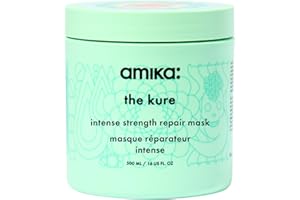 amika the kure intense strength repair hair mask - strengthening hair care for dry, damaged strands - rich deep conditioner enriched with bond fortifying technology to help reduce breakage (500 ml)