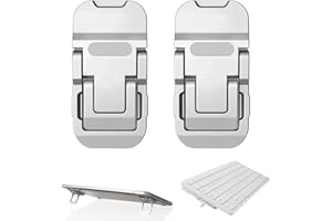 JEYORZY 2 Pcs Mini Rehausseurs de Clavier, Supports pour Ordinateur Portable en Aluminium, Support Clavier Ordinateur, Rehausseurs de Laptop Pliable Invisible,Support de Clavier Portable Autocollant